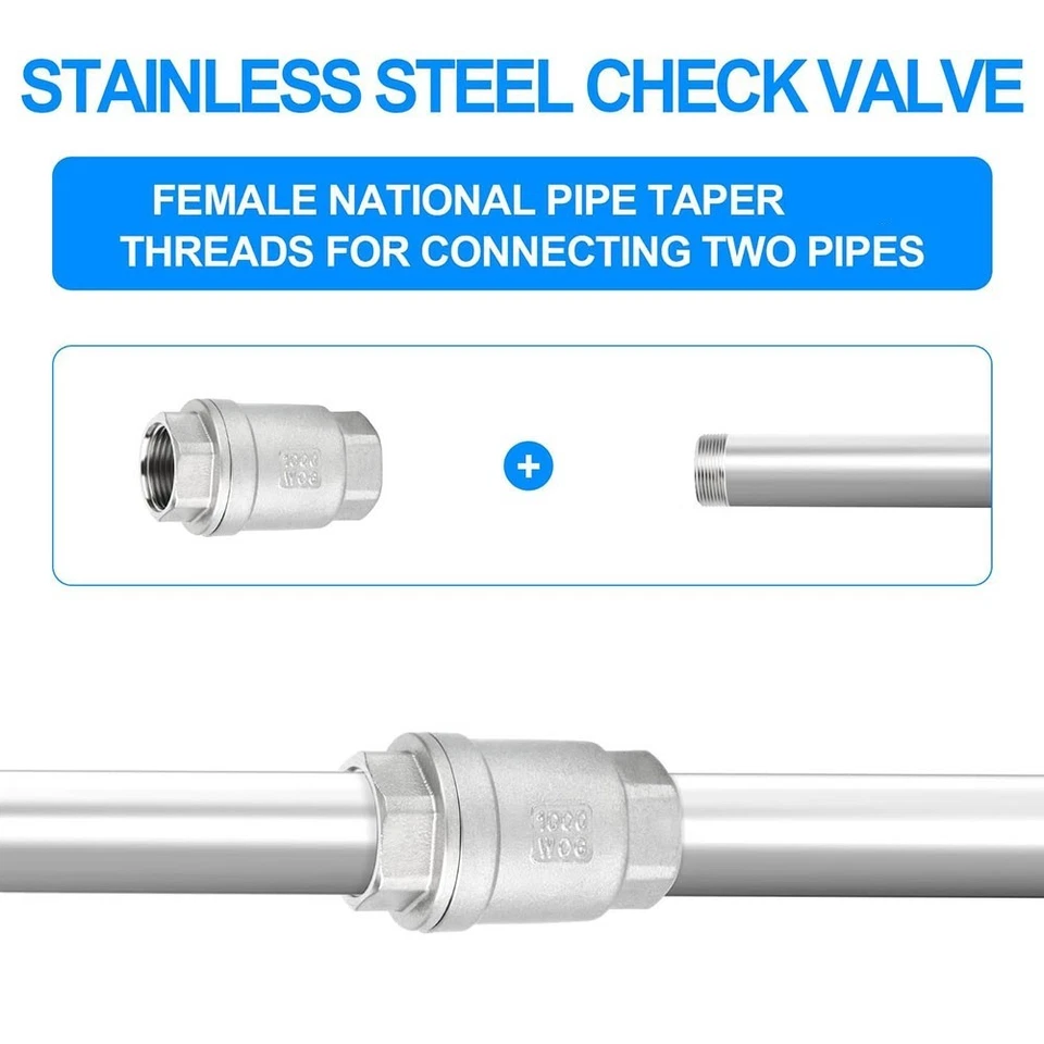 1/2 Inch Vertical Stainless Steel Check Valve for Effective Water Flow - Image 4 of 4