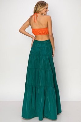 $545 STAUD "Dome" Tortoise Cutout Taffeta Halter Maxi Dress - Teal Tangerine - M | eBay $545 STAUD "Dome" Tortoise Cutout Taffeta Halter Maxi Dress - Teal Tangerine - M | eBay