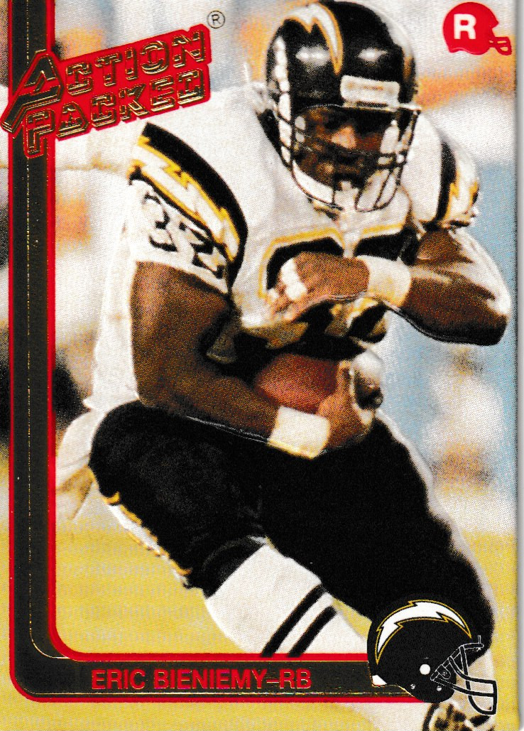 1991 ACTION PACKED FOOTBALL /  ERIC BIENIEMY ROOKIE CARD