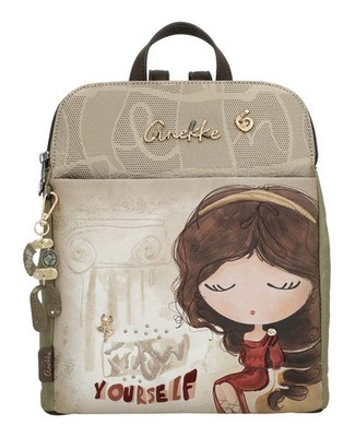 Anekke Muse 2-Compartment Backpack Rucksack Rucksack Multicolor beige Motiv Neu