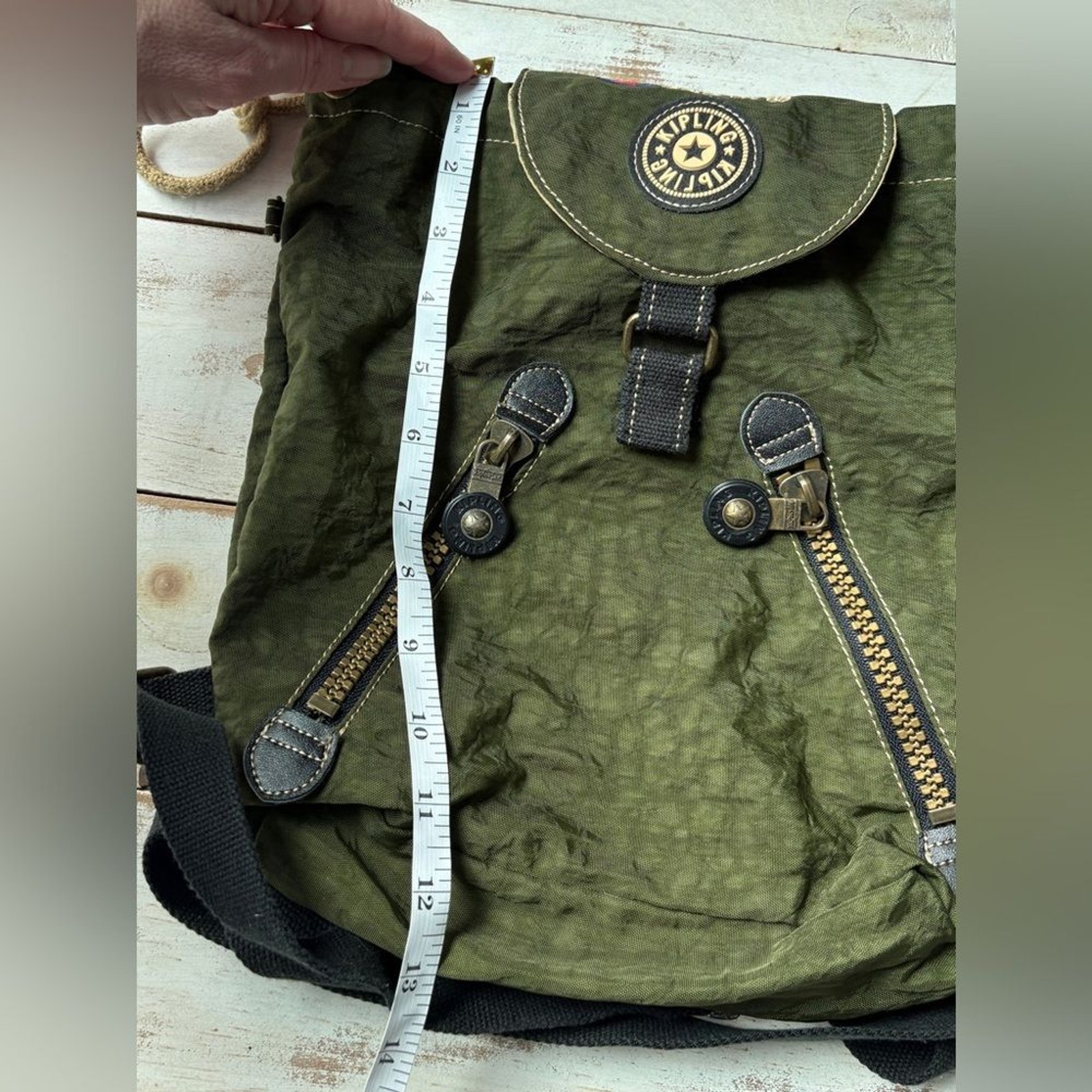 KIPLING vintage drawstring mini backpack crinkle … - image 16