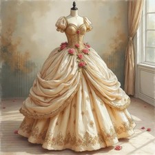 Vintage Victorian Wedding Dresses Lace 3D Floral Embroidered Corset Bridal Gowns