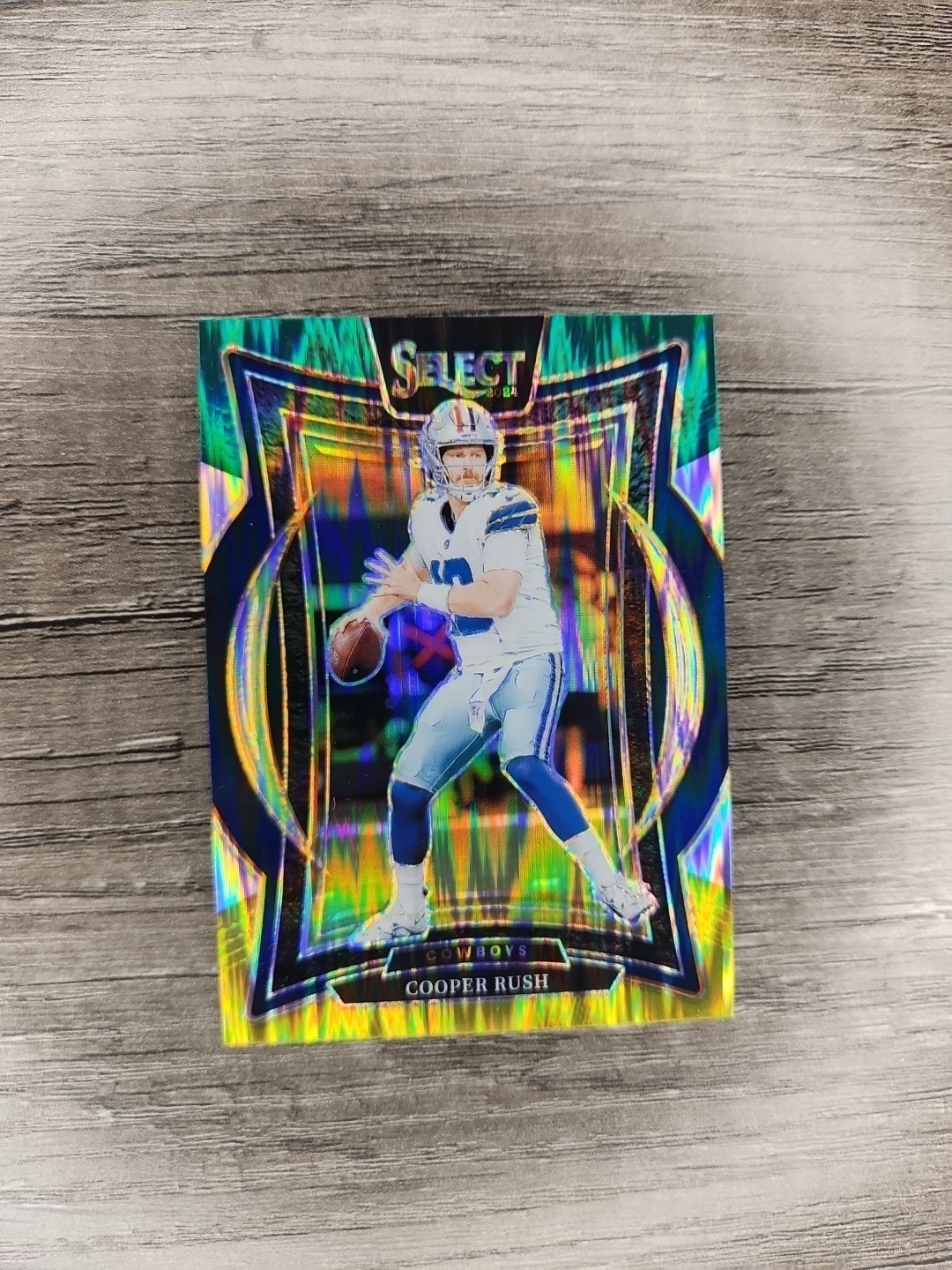 2024 Panini Select - Concourse Cooper Rush #22 Green & Yellow Shock Prizm