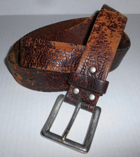 Distressed Vintage Levi  s Belt Leather Tooled 32