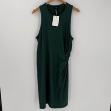 NWT Ted Baker Livviaa Knot Front Jersey Dress Dark Green Size 6