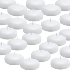 Floating Candles, 3 inch White Dripless Wax Burning Candles, for Weddings, Party