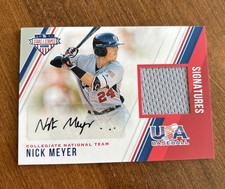 Nick Meyer 2018 USA Baseball Stars Stripes Jersey Auto #15 Cal Poly Mets 54/299