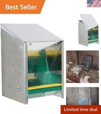 Hanging Metal Chicken Feeder with Sloped Lid - 5.5 lb Capacity for Small Flocks