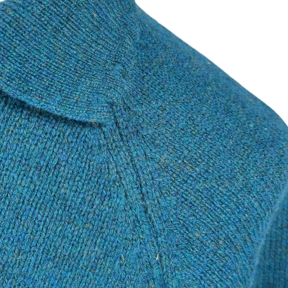 Cárdigan suéter vintage James Pringle Weavers para mujer 40 lana azul verdoso años 60 70 Foto 3 de 4