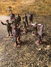 Quartermaster Toy Soldiers. WWI Germans and their British prisoners 54mm Metal