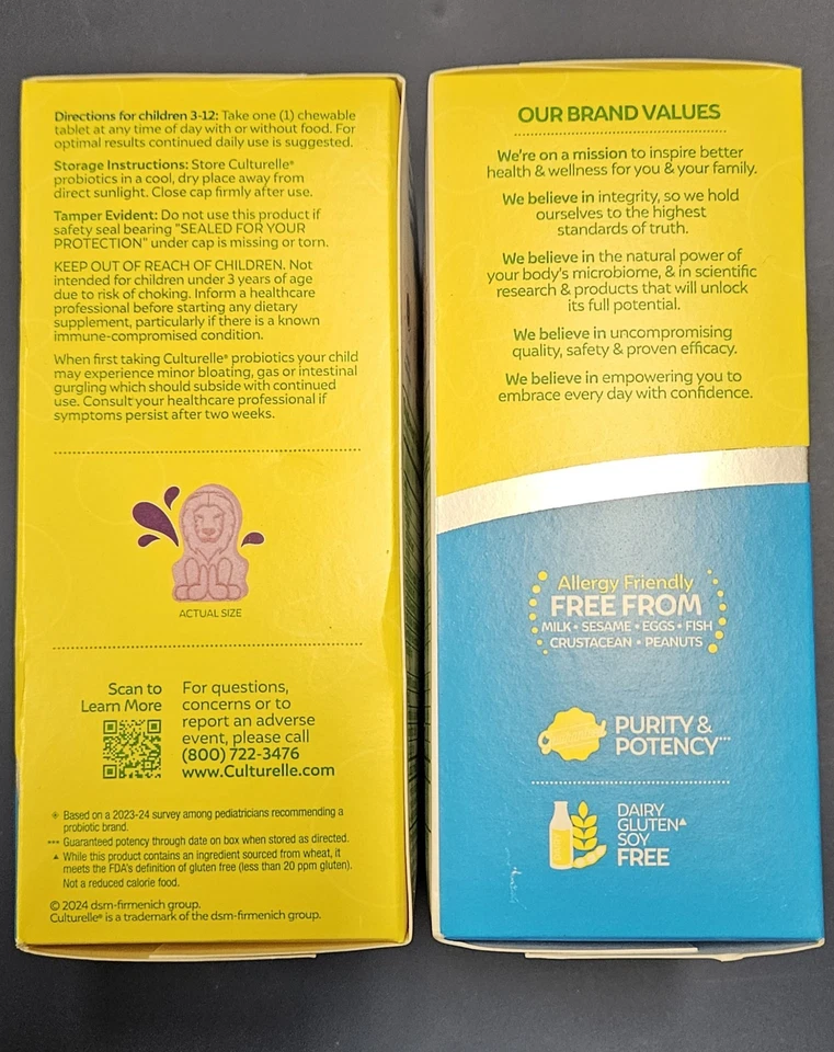 100 Culturelle Kids, Multivitamin + Probiotic 50 Chewable, Fruit Punch EXP 07/26 - Image 2 of 3