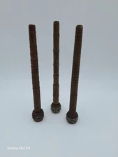 Antique Wood Quills Bobbin Spools Spindles Industrial 8.5" & 9" Tall Lot of 3