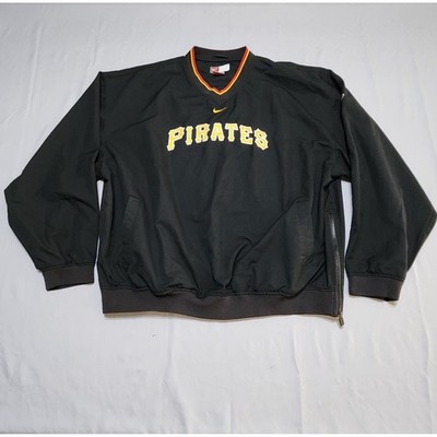 Vintage Nike Team MLB Pittsburgh Pirates Windbreaker Pullover Black Mens XXL