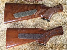 2 Modified Remington Model 1100 Walnut Checkered Cut Down Stocks 12 Ga. - Read