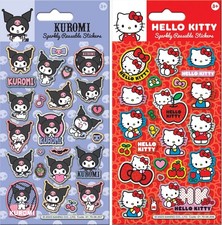 Kuromi & Hello Kitty  - Twin Pack Fun Foiled Stickers Official over 40 Stickers