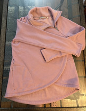 Athleta Women s Pink Fleece 1/4 Zip Mock Neck Pullover Top Size S