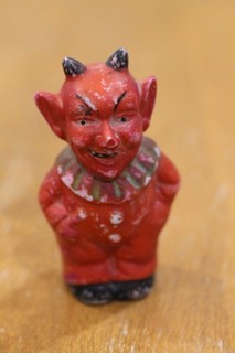 HTF Antique Made in Japan Bisque Devil Good Condition! Japanese Bisque