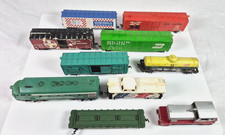 Vintage Lot of 10 HO Scale Train Cars Engines For Parts or Repair