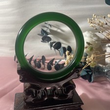 Natural Smooth Oil Apple Green Jade Bangle Br...