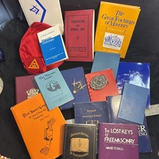 Lot 19 Vintage Free Mason Masonic Laws Books Pamphlets Pennsylvania Hat Buckle
