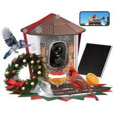 Bird Feeder with Camera-Smart Bird Feeders for Outdoors Solar Powered, Birdho...