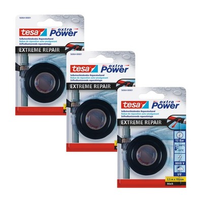 Tesa extra Power Extreme Repair Reparaturband im 3er Pack- Selbstverschweißendes