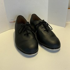 Bloch Mens Black Leather Tap Shoes Size 9 5 Lace Up Dance Shoes