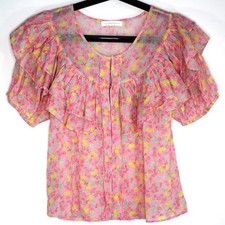 Top Love Shack elegante para mujer pequeño con volantes florales Amora F1344