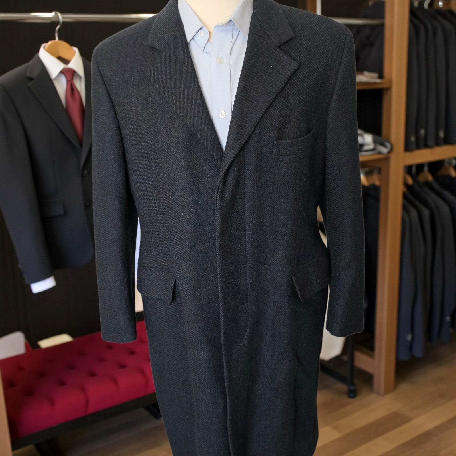 Vintage Brooks Brothers Overcoat 38s Gabardine Lambswool Wool Made In USA