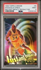 Shaquille O'Neal 1998 Topps Chrome Instant Impact Refractor #I5 HOF MINT PSA 9