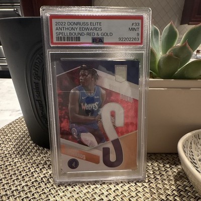 Panini 2022 Donruss Elite Anthony Edwards Spellbound Red & Gold #33 /10 PSA 9