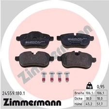 Rear axle Zimmermann 24559.180.1 brake pad set, disc brake for BMW
