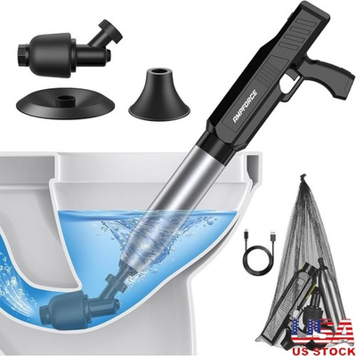 #ad Electric High Pressure Toilet Plunger Clog Remover Anti Splash Design Type C New $53.97
