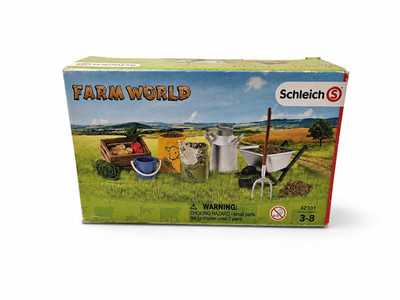 Schleich Farm World 42301 Feeding Farm Animals Accessory Set Retired Open Box
