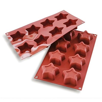 Silikonform Süßigkeiten 8 Mini Sterne Ø 70 H 25 Mm SILIKOMART - Weihnachtsformen