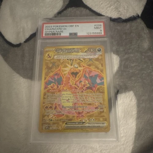 Pokémon TCG Charizard ex Hyper Rare SV03 Obsidian Flames Holo PSA 9 #228/197
