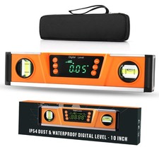 10-Inch Digital Torpedo Level and Protractor | Neodymium Magnets | Bright Dis...