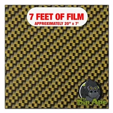 Hydrographic film Gold Black Carbon Fiber hydro dipping 7' x 20" hydro dip