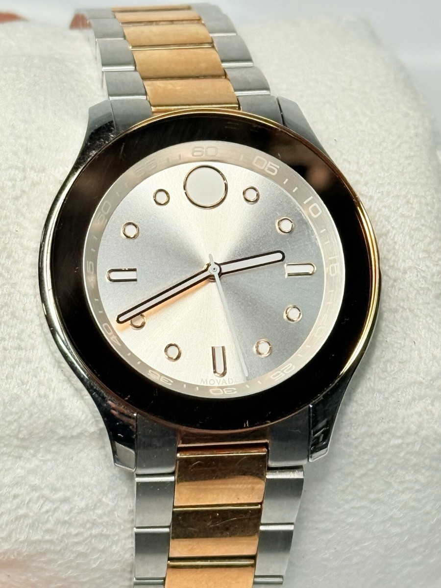 Movado Bold Two-Tone Mid Size Wrist Watch *Pre-owned*