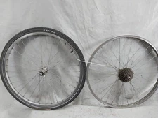 Araya 26" MTB Bike Wheel Set 150/100 Joytech 6 Speed Freewheel Silver Ships USA!