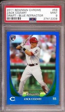 2011 Bowman Chrome Blue Refractor #59 Zack Cozart RC #'d /199 graded PSA 9 MINT