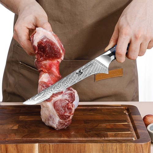 BIGSUNNY Boning Knife Damascus Boning Fillet Knife 7"Deboning Knife Resin Handle - Picture 6 of 6
