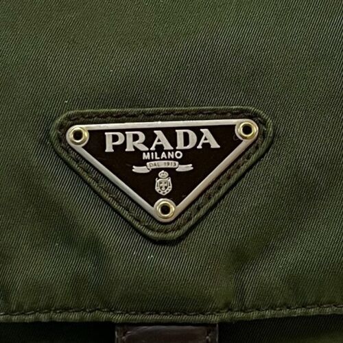 PRADA Shoulder Bag Tessuto Nylon Leather Green Authentic Rank AB From Japan #370 - Picture 4 of 24