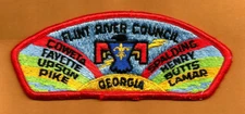 FLINT RIVER S-3 CSP Vintage GA Boy Scout Council Patch-plain back, Georgia