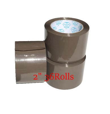 (36 ROLLS) TAN PACKING SEALING TAPE 2'' x 110 YARDS BROWN TAPE