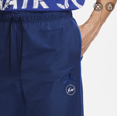 Nike Air Jordan X Fragment Woven Wind Pants Blue Size Large DA2979