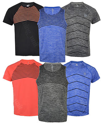 Mens Short Sleeved Light Reflective Running/Gym T Shirts Vest Muscle Neon S-XXL