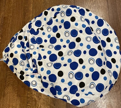 Creative QT Large Stuff n Sit Premium Stuffed Animal Storage Bean Bag Blue Dots