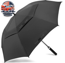 Paraguas Negro Para Lluvia Y Viento Grande Resistentes Sombrilla De Hombre Mujer