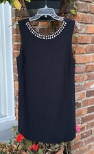 Forever 21 Womens Jrs Size M Dress Black Party Black Rhinestones Lined Bling 